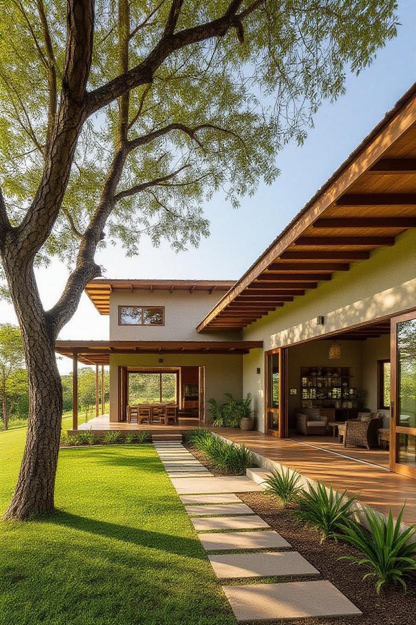 Casa com varandas sombreadas inspiradas na arquitetura sertaneja — projeto residencial Patos PB