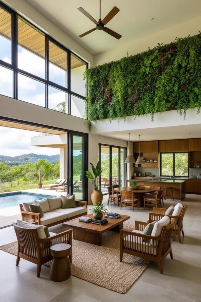 Arquiteto Em Patos: Projeto Residencial Sustentável E Tradicional Para Família De Cinco 3 Cactos Arquitetos Em Campina Grande Sala de Estar integrada com a Sala de Jantar - Arquitetura em Patos PB - Arquitetos em Patos PB