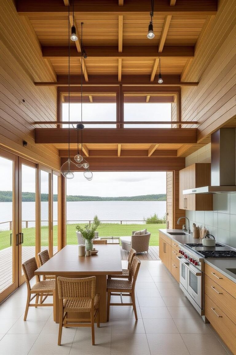 Projeto Sustentável Em Jijoca De Jericoacoara: Descubra A Casa Rj Pelo Escritório Cactos Arquitetos 5 Cactos Arquitetos Em Campina Grande Sala de Jantar integrada com a cozinha com vista para a lagoa do paraíso em Jijoca de Jericoacoara - Cactos Arquitetos em Jijoca de Jericoacoara